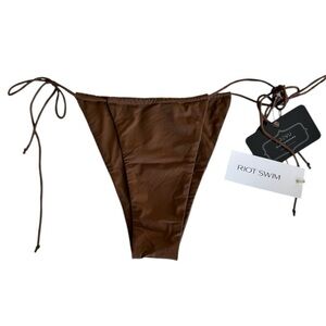 Riot Swim Bixi Bikini Bottom in Brown Sugar Size Medium NWT